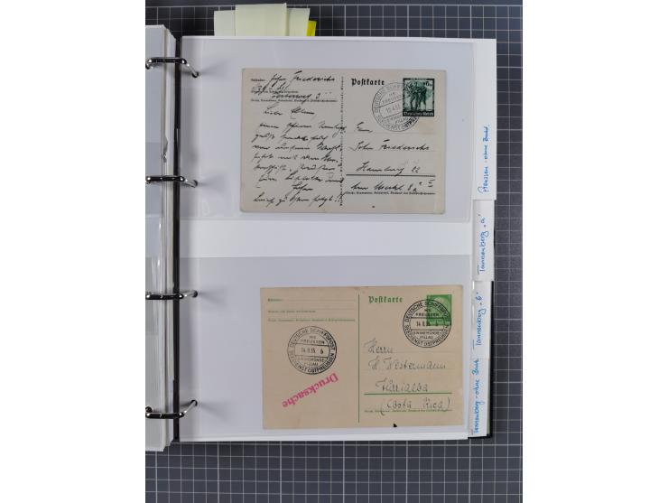 1920/40, Sammlung “Seedienst Ostpreussen” mit ca. 30 Briefen, Karten und GSK inkl. frühe Nebenstempel “Auf hoher See”, dabei 