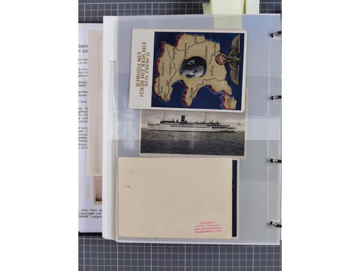 1920/40, Sammlung “Seedienst Ostpreussen” mit ca. 30 Briefen, Karten und GSK inkl. frühe Nebenstempel “Auf hoher See”, dabei 