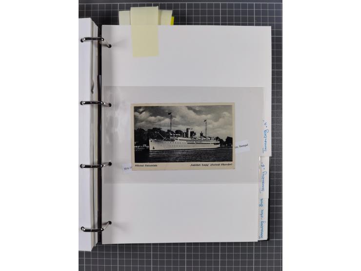 1920/40, Sammlung “Seedienst Ostpreussen” mit ca. 30 Briefen, Karten und GSK inkl. frühe Nebenstempel “Auf hoher See”, dabei 