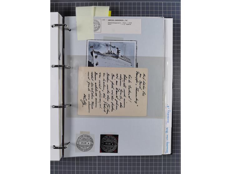 1920/40, Sammlung “Seedienst Ostpreussen” mit ca. 30 Briefen, Karten und GSK inkl. frühe Nebenstempel “Auf hoher See”, dabei 