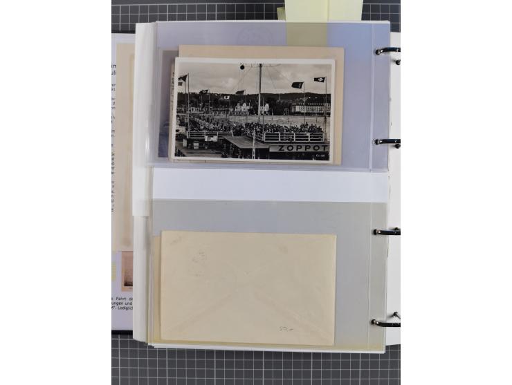 1920/40, Sammlung “Seedienst Ostpreussen” mit ca. 30 Briefen, Karten und GSK inkl. frühe Nebenstempel “Auf hoher See”, dabei 