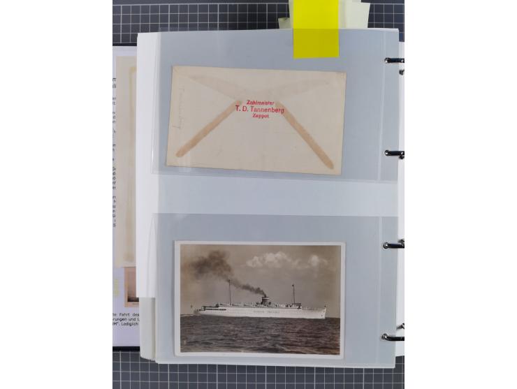 1920/40, Sammlung “Seedienst Ostpreussen” mit ca. 30 Briefen, Karten und GSK inkl. frühe Nebenstempel “Auf hoher See”, dabei 