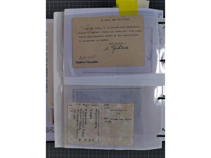 1920/40, Sammlung “Seedienst Ostpreussen” mit ca. 30 Briefen, Karten und GSK inkl. frühe Nebenstempel “Auf hoher See”, dabei 