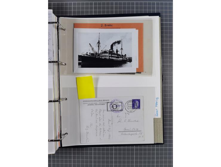 1920/40, Sammlung “Seedienst Ostpreussen” mit ca. 30 Briefen, Karten und GSK inkl. frühe Nebenstempel “Auf hoher See”, dabei 