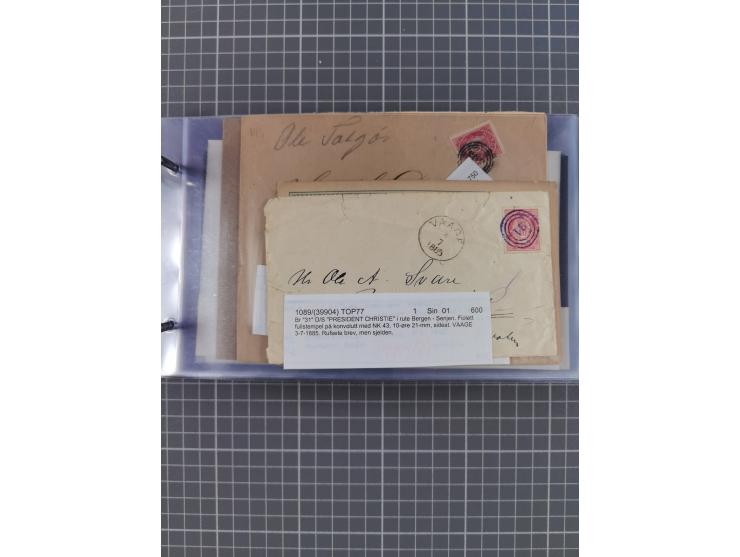 Norwegen: 1885/1934, Sammlung “Nummern-Stempel der Schiffspost ex 17/837” mit über 40 Briefen, Karten und GSK sowie einigen l