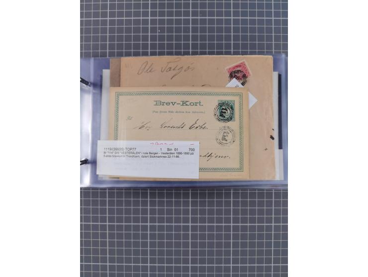 Norwegen: 1885/1934, Sammlung “Nummern-Stempel der Schiffspost ex 17/837” mit über 40 Briefen, Karten und GSK sowie einigen l