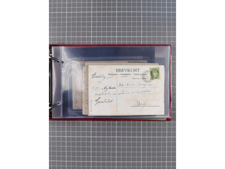 Norwegen: 1885/1934, Sammlung “Nummern-Stempel der Schiffspost ex 17/837” mit über 40 Briefen, Karten und GSK sowie einigen l