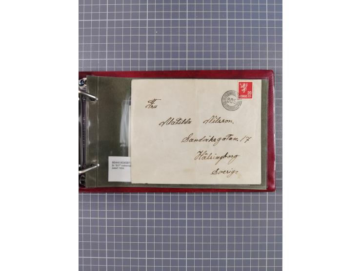 Norwegen: 1885/1934, Sammlung “Nummern-Stempel der Schiffspost ex 17/837” mit über 40 Briefen, Karten und GSK sowie einigen l
