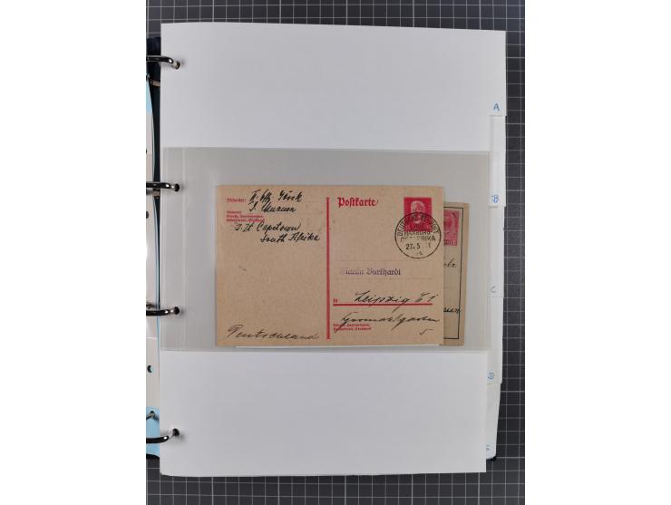 1924/36, Sammlung “DSP LINIE HAMBURG-OSTAFRIKA A-E +a-c” mit 24 Briefen, Karten und GSK, dabei u.a. zwei R-Briefe, dazu Forsc