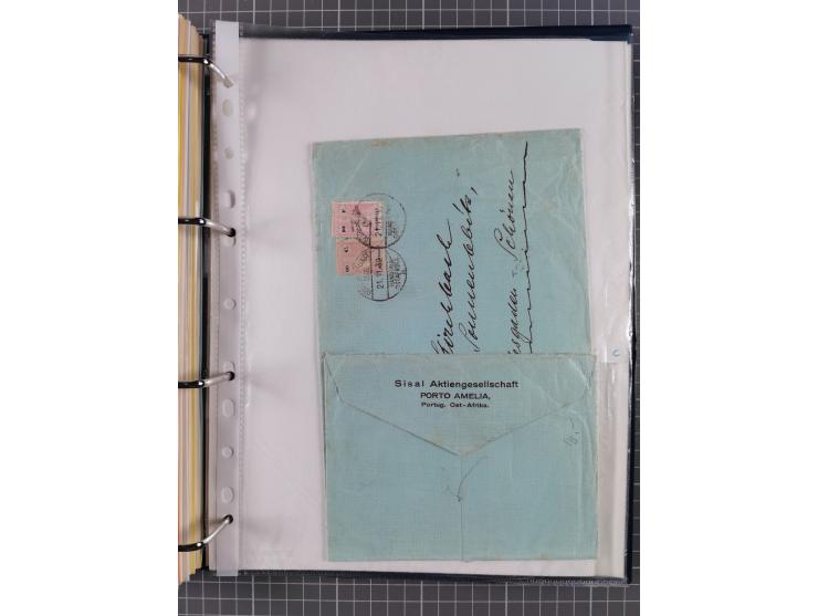 1924/36, Sammlung “DSP LINIE HAMBURG-OSTAFRIKA A-E +a-c” mit 24 Briefen, Karten und GSK, dabei u.a. zwei R-Briefe, dazu Forsc