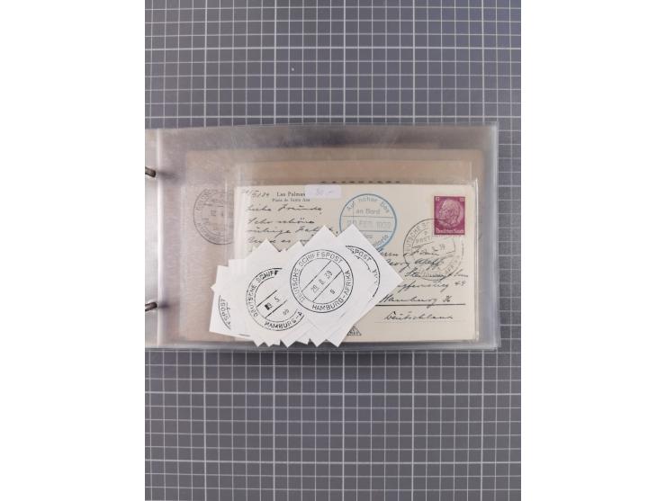 1936/39, Sammlung “DSP Deutsche Afrika-Linien/Hamburg-Afrika” mit ca. 65 Briefen, Karten und GSK, dabei viele verschiedene St