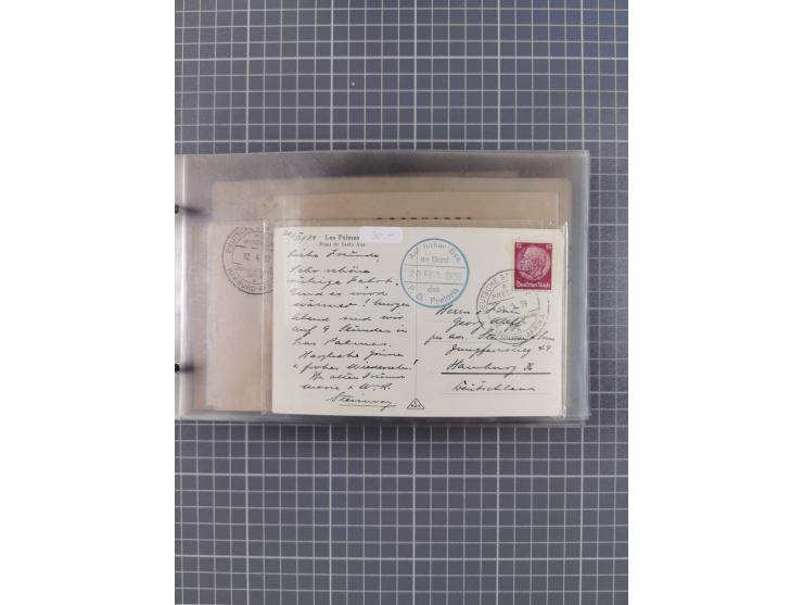1936/39, Sammlung “DSP Deutsche Afrika-Linien/Hamburg-Afrika” mit ca. 65 Briefen, Karten und GSK, dabei viele verschiedene St