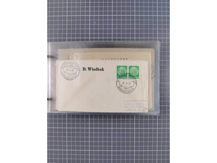 1936/39, Sammlung “DSP Deutsche Afrika-Linien/Hamburg-Afrika” mit ca. 65 Briefen, Karten und GSK, dabei viele verschiedene St