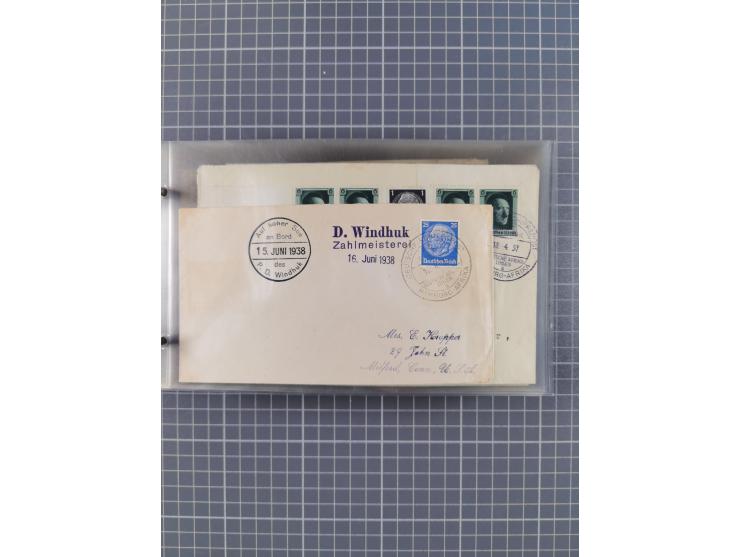 1936/39, Sammlung “DSP Deutsche Afrika-Linien/Hamburg-Afrika” mit ca. 65 Briefen, Karten und GSK, dabei viele verschiedene St