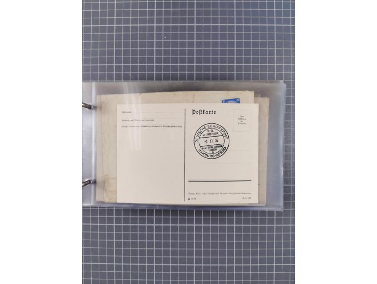 1936/39, Sammlung “DSP Deutsche Afrika-Linien/Hamburg-Afrika” mit ca. 65 Briefen, Karten und GSK, dabei viele verschiedene St