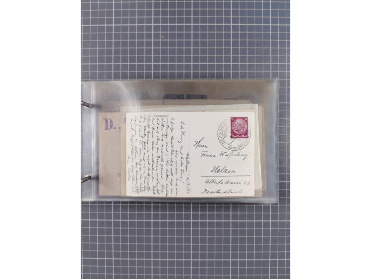 1936/39, Sammlung “DSP Deutsche Afrika-Linien/Hamburg-Afrika” mit ca. 65 Briefen, Karten und GSK, dabei viele verschiedene St