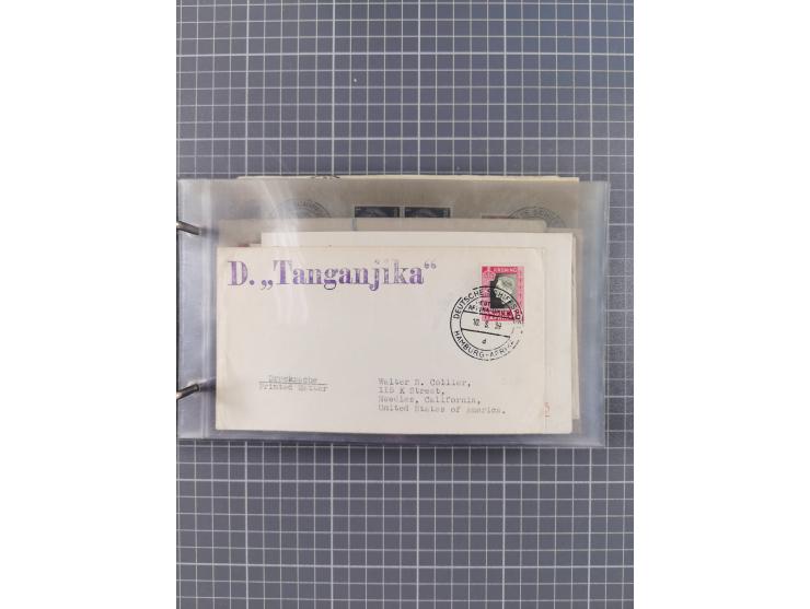 1936/39, Sammlung “DSP Deutsche Afrika-Linien/Hamburg-Afrika” mit ca. 65 Briefen, Karten und GSK, dabei viele verschiedene St