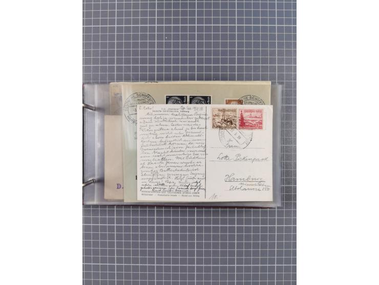 1936/39, Sammlung “DSP Deutsche Afrika-Linien/Hamburg-Afrika” mit ca. 65 Briefen, Karten und GSK, dabei viele verschiedene St
