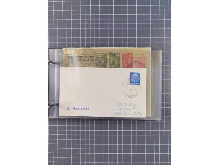 1936/39, Sammlung “DSP Deutsche Afrika-Linien/Hamburg-Afrika” mit ca. 65 Briefen, Karten und GSK, dabei viele verschiedene St