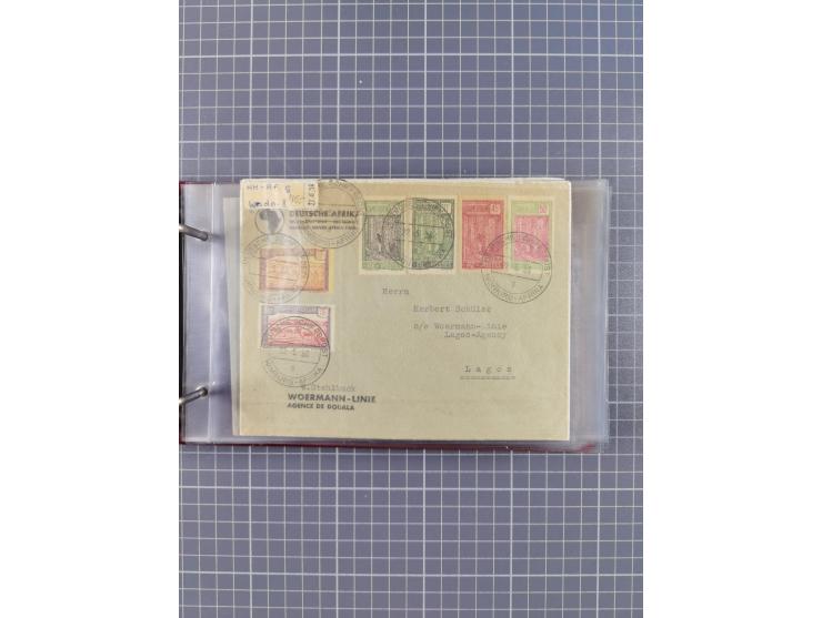 1936/39, Sammlung “DSP Deutsche Afrika-Linien/Hamburg-Afrika” mit ca. 65 Briefen, Karten und GSK, dabei viele verschiedene St