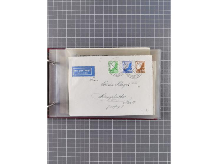 1936/39, Sammlung “DSP Deutsche Afrika-Linien/Hamburg-Afrika” mit ca. 65 Briefen, Karten und GSK, dabei viele verschiedene St