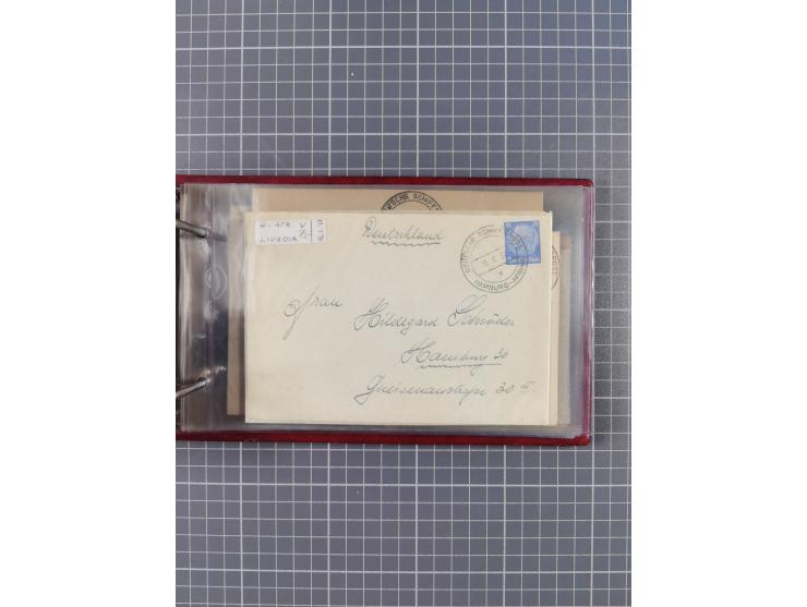 1936/39, Sammlung “DSP Deutsche Afrika-Linien/Hamburg-Afrika” mit ca. 65 Briefen, Karten und GSK, dabei viele verschiedene St