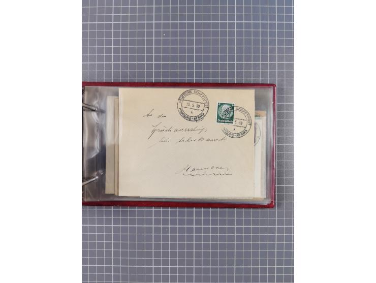 1936/39, Sammlung “DSP Deutsche Afrika-Linien/Hamburg-Afrika” mit ca. 65 Briefen, Karten und GSK, dabei viele verschiedene St