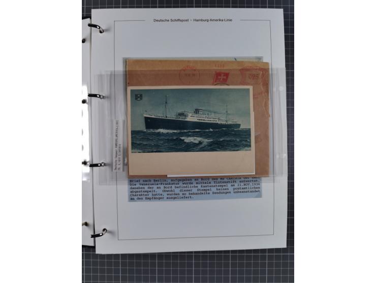 1933/39, Sammlung “DSP Hamburg-Amerika” (Westindien und Cuba-Mexiko) mit fast 50 Briefen, Karten und GSK, dabei Bedarfspost, 