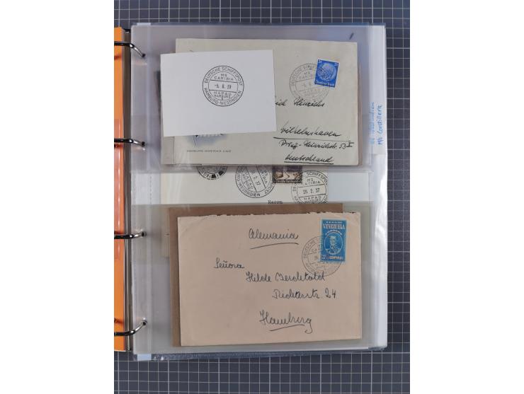 1933/39, Sammlung “DSP Hamburg-Amerika” (Westindien und Cuba-Mexiko) mit fast 50 Briefen, Karten und GSK, dabei Bedarfspost, 