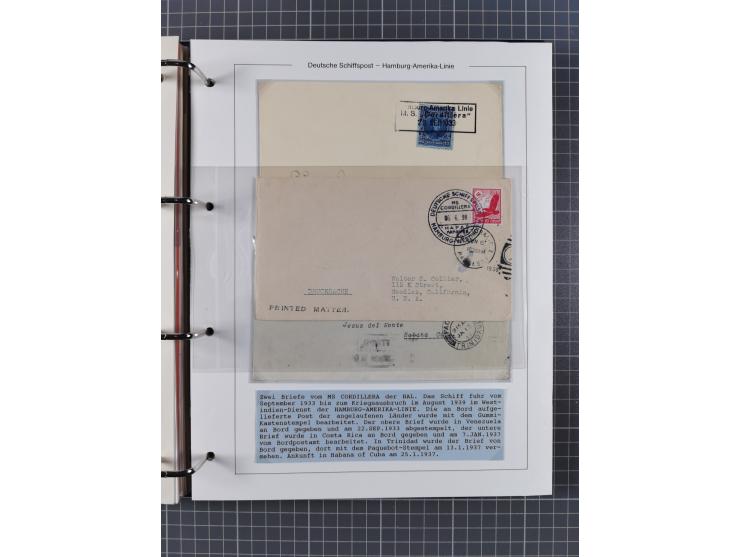 1933/39, Sammlung “DSP Hamburg-Amerika” (Westindien und Cuba-Mexiko) mit fast 50 Briefen, Karten und GSK, dabei Bedarfspost, 