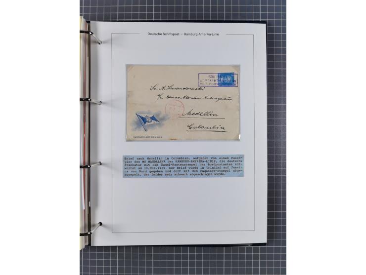 1933/39, Sammlung “DSP Hamburg-Amerika” (Westindien und Cuba-Mexiko) mit fast 50 Briefen, Karten und GSK, dabei Bedarfspost, 