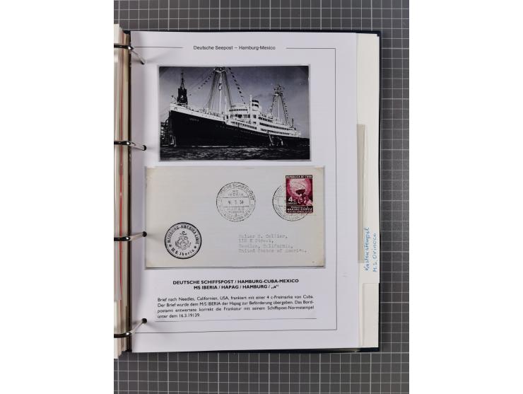 1933/39, Sammlung “DSP Hamburg-Amerika” (Westindien und Cuba-Mexiko) mit fast 50 Briefen, Karten und GSK, dabei Bedarfspost, 