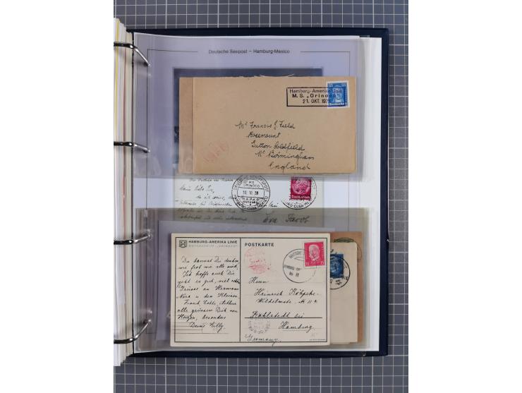 1933/39, Sammlung “DSP Hamburg-Amerika” (Westindien und Cuba-Mexiko) mit fast 50 Briefen, Karten und GSK, dabei Bedarfspost, 