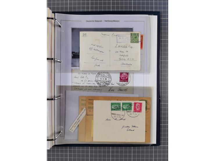 1933/39, Sammlung “DSP Hamburg-Amerika” (Westindien und Cuba-Mexiko) mit fast 50 Briefen, Karten und GSK, dabei Bedarfspost, 
