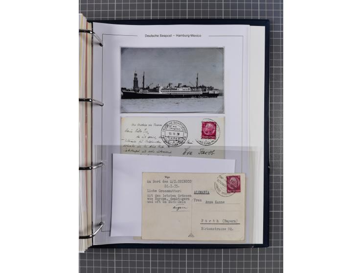 1933/39, Sammlung “DSP Hamburg-Amerika” (Westindien und Cuba-Mexiko) mit fast 50 Briefen, Karten und GSK, dabei Bedarfspost, 
