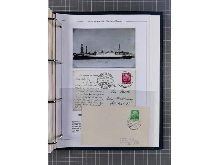 1933/39, Sammlung “DSP Hamburg-Amerika” (Westindien und Cuba-Mexiko) mit fast 50 Briefen, Karten und GSK, dabei Bedarfspost, 