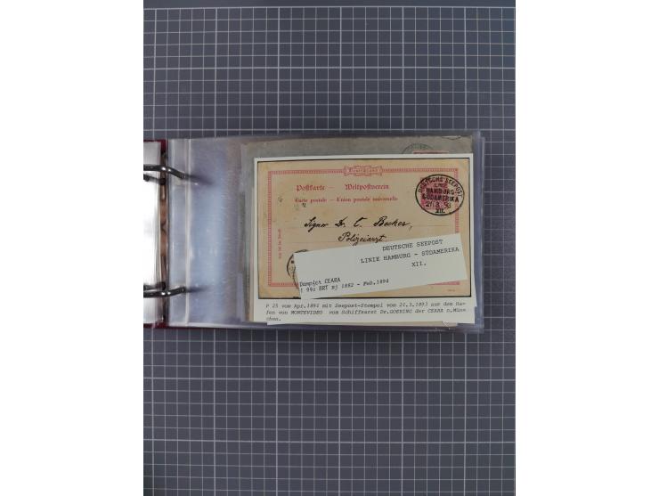 1891/1935 (ca.), umfangreiche Sammlung “DSP LINIE HAMBURG-SÜDAMERIKA I-LV” mit ca. 470 Briefen, Karten und GSK sowie wenigen 