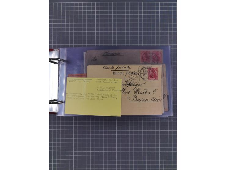 1891/1935 (ca.), umfangreiche Sammlung “DSP LINIE HAMBURG-SÜDAMERIKA I-LV” mit ca. 470 Briefen, Karten und GSK sowie wenigen 