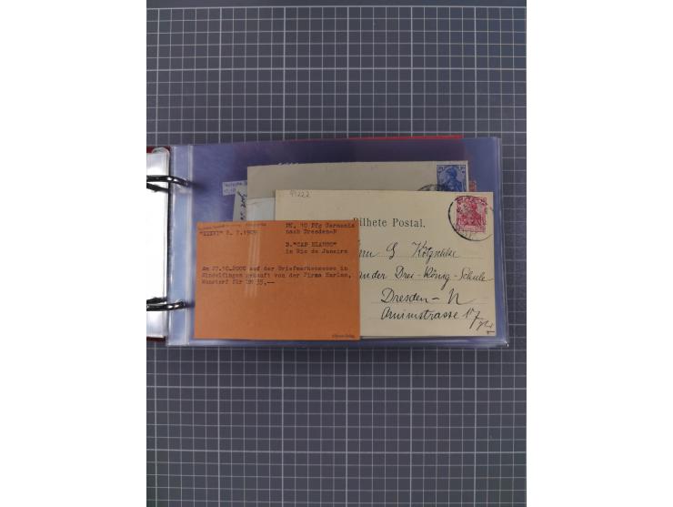 1891/1935 (ca.), umfangreiche Sammlung “DSP LINIE HAMBURG-SÜDAMERIKA I-LV” mit ca. 470 Briefen, Karten und GSK sowie wenigen 