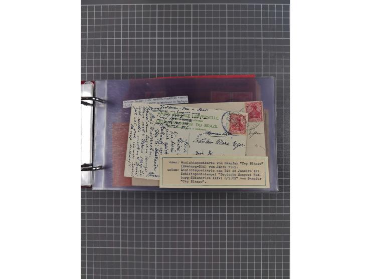 1891/1935 (ca.), umfangreiche Sammlung “DSP LINIE HAMBURG-SÜDAMERIKA I-LV” mit ca. 470 Briefen, Karten und GSK sowie wenigen 