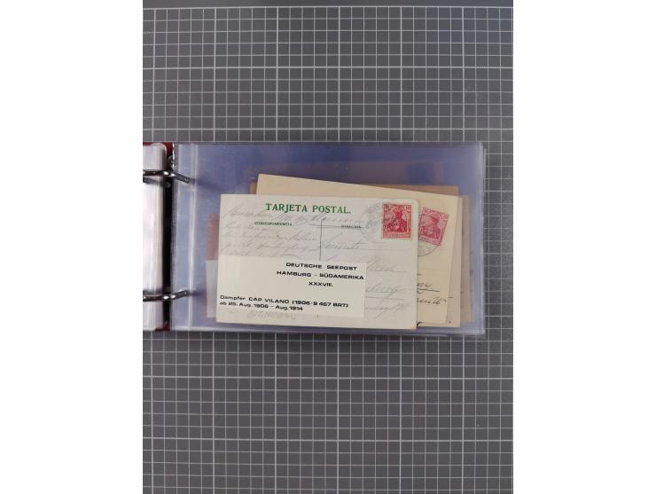 1891/1935 (ca.), umfangreiche Sammlung “DSP LINIE HAMBURG-SÜDAMERIKA I-LV” mit ca. 470 Briefen, Karten und GSK sowie wenigen 