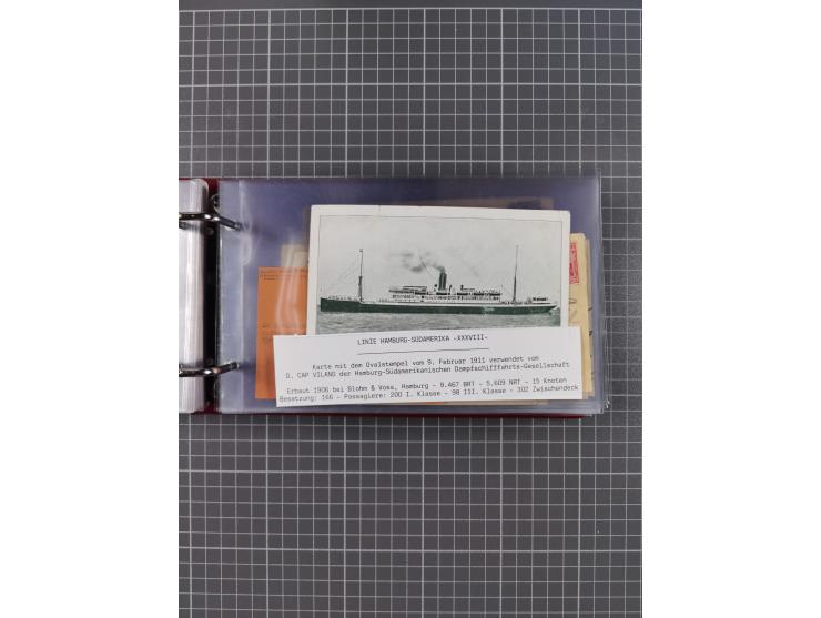 1891/1935 (ca.), umfangreiche Sammlung “DSP LINIE HAMBURG-SÜDAMERIKA I-LV” mit ca. 470 Briefen, Karten und GSK sowie wenigen 