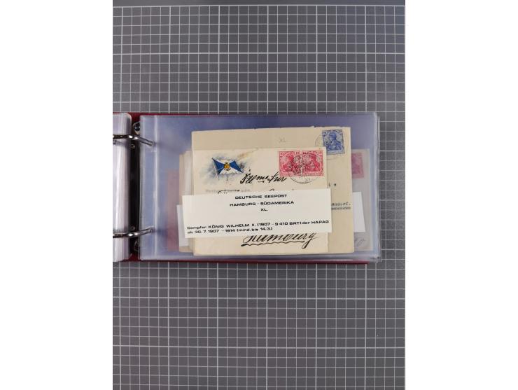 1891/1935 (ca.), umfangreiche Sammlung “DSP LINIE HAMBURG-SÜDAMERIKA I-LV” mit ca. 470 Briefen, Karten und GSK sowie wenigen 