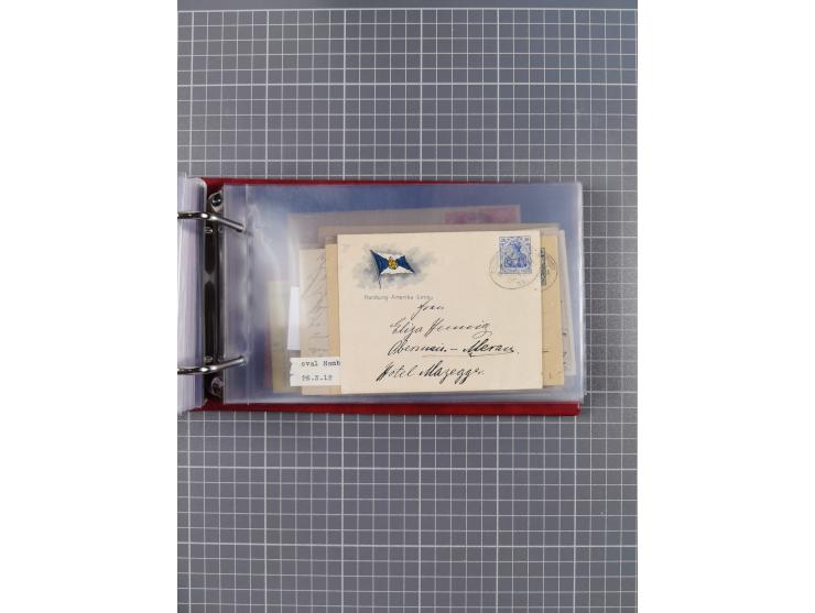 1891/1935 (ca.), umfangreiche Sammlung “DSP LINIE HAMBURG-SÜDAMERIKA I-LV” mit ca. 470 Briefen, Karten und GSK sowie wenigen 