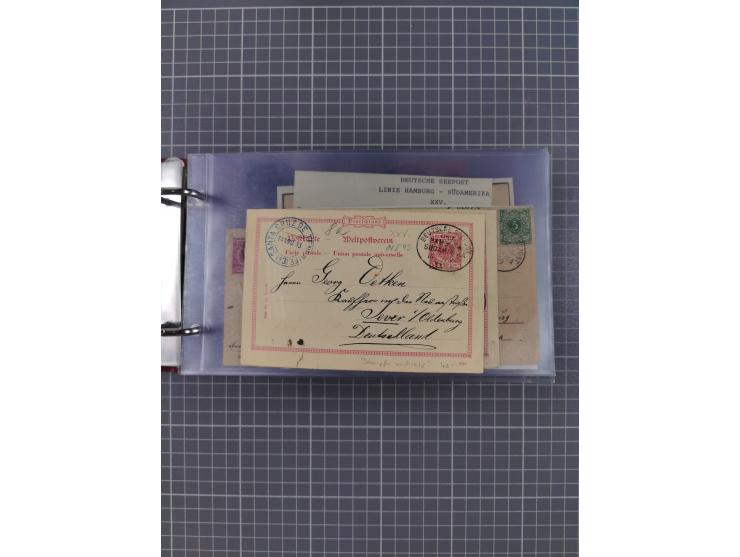 1891/1935 (ca.), umfangreiche Sammlung “DSP LINIE HAMBURG-SÜDAMERIKA I-LV” mit ca. 470 Briefen, Karten und GSK sowie wenigen 