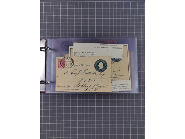 1891/1935 (ca.), umfangreiche Sammlung “DSP LINIE HAMBURG-SÜDAMERIKA I-LV” mit ca. 470 Briefen, Karten und GSK sowie wenigen 