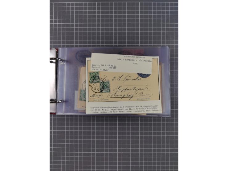 1891/1935 (ca.), umfangreiche Sammlung “DSP LINIE HAMBURG-SÜDAMERIKA I-LV” mit ca. 470 Briefen, Karten und GSK sowie wenigen 