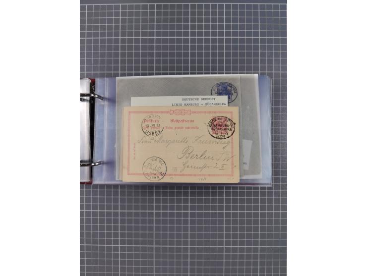 1891/1935 (ca.), umfangreiche Sammlung “DSP LINIE HAMBURG-SÜDAMERIKA I-LV” mit ca. 470 Briefen, Karten und GSK sowie wenigen 