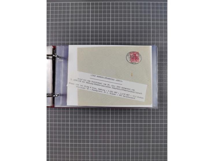 1891/1935 (ca.), umfangreiche Sammlung “DSP LINIE HAMBURG-SÜDAMERIKA I-LV” mit ca. 470 Briefen, Karten und GSK sowie wenigen 