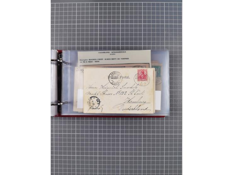 1891/1935 (ca.), umfangreiche Sammlung “DSP LINIE HAMBURG-SÜDAMERIKA I-LV” mit ca. 470 Briefen, Karten und GSK sowie wenigen 